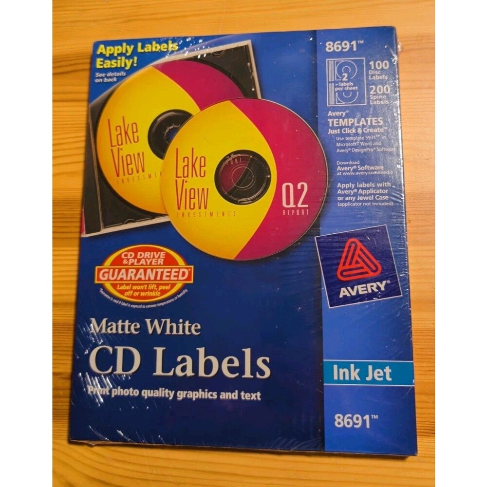 Avery Inkjet CD / DVD Labels Matte White 100/Pack 8691